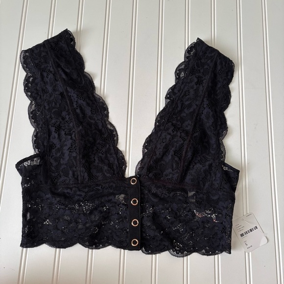 Free People | Women's Heartbreaker Brami Lace Bralette Black Size Small NWT - Picture 4 of 11